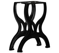 Fecpoo Lot de 2 pieds de banc en forme de X - 37 x 42 cm - En fonte massive - Noir - Stables - Pour plateaux de table lourds - Pour banc de salon ou buffet