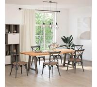 Fecpoo Lot de 2 pieds de table à manger en forme de A - En acier - 70 cm de largeur x 72-73 cm de hauteur - Revêtement par pulvérisation - Avec pieds de nivellement en plastique - Pour montage de