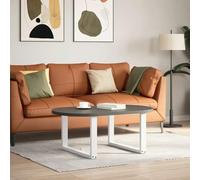 Fecpoo Lot de 2 pieds de table basse en forme de U robustes en acier revêtu par pulvérisation - Blanc - 60 cm de large x 42-43 cm de haut - Pour une table basse personnalisée