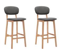 Fecpoo Lot de 2 tabourets de bar gris foncé, rembourrés avec tissu doux, bois de hêtre massif, hauteur d'assise 66 cm, 45 x 47 x 92 cm, idéal pour bar à domicile et décoration gastronomique