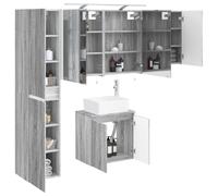 Fecpoo Lot de 5 armoires de salle de bain Gris Sonoma 50 x 14,5 x 70 cm Montage mural