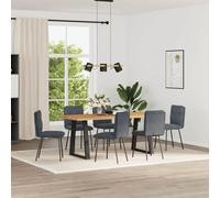 Fecpoo Lot de 6 chaises de salle à manger - Gris foncé - Velours doux avec rembourrage en mousse - Hauteur d'assise de 47 cm - Charge maximale de 110 kg - Convient pour salle à manger et chambre