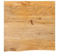 Fecpoo Plateau de table avec bord d'arbre - 40 x 40 x 3,8 cm - En bois massif de manguier - Bord naturel rustique - Grain unique - Pour tables de salon et de bureau