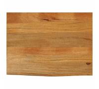 Fecpoo Plateau de table avec bord d'arbre - 80 x 60 x 2,5 cm - Bois de manguier massif - Grain de bois naturel - Bord d'arbre 1 côté - Sans cadre - Conversion de table à faire soi-même