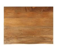 Fecpoo Plateau de table avec bord d'arbre - 90 x 80 x 3,8 cm - En bois de manguier massif - Bord naturel - Grain individuel - Plateau de table de rechange robuste pour la maison et le commerce