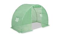 Fecpoo Serre 3 m x 1,5 m x 2 m, filet en polyéthylène robuste (140 g/m²) avec cadre en acier, vert, avec porte et 2 fenêtres, pour légumes, fruits et plantes ornementales