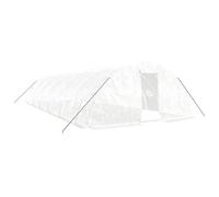 Fecpoo Serre de 60 m² en acier galvanisé et polyéthylène 140 g/m² 12 x 5 x 2,3 m blanc - aérée avec porte zippée et fenêtres filet pour la culture des légumes