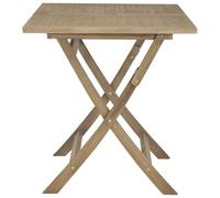Fecpoo Table pliante de jardin en teck Gris 120 x 70 cm | Bois de teck massif, résistant aux intempéries, pliable, avec trou pour parasol