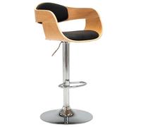 Fecpoo Tabouret de bar ergonomique en cuir synthétique réglable en hauteur de 62 à 83 cm, cadre en bois + pied en métal chromé, pour cuisine et bar Noir/marron