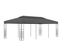 Fecpoo Tonnelle de jardin - 3 x 6 m - Anthracite - Résistant aux UV - Résistant aux intempéries - Avec toit en polyester enduit de PA et cadre en acier solide - Pour jardin, fête, barbecue