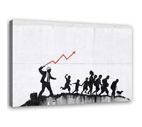 Feeby Impression sur toile Art De La Rue Murale Graffiti Banksy 60x40 cm Tableau moderne Le Fouet Économie noir