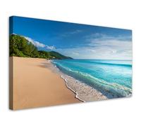 Feeby - Impression sur Toile - Déco Murale Pour le Salon et la Chambre - Plage tropicale Paysage marin - 80x40 1partie - Tableau Mural - Peintures sur Toile - Modern Canvas - Wall Art
