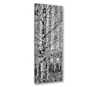 Feeby Impression sur Toile Intissee Bois De Bouleau 60x150 cm Image Photo Graphique Tableux Couloir Arbres Naturels blanc