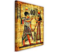 Feeby Impression sur Toile Intissee Égypte Hiéroglyphes Pharaon Rituel Cléopâtre 20x30 cm Image Photo Graphique Tableux Couloir Ancienne Pyramide Afrique or
