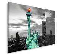Feeby Impression Sur Toile New York Statue De La Liberté XXL 120x80 cm Tableaux Tableau Mural Image Moderne Photo Décoration Murale Artistique Photographie Design Chambre Salon Cuisine Noir Et Blanc