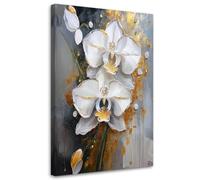 Feeby - Impression sur Toile - Tableau Decoration Murale - Fleur d'orchidée peinte - 40x60 1partie - Salon Peinture Tableaux - Moderne Reproductions Tableaux - Décoration Chambre