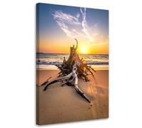 Feeby - Impression sur Toile - Tableau Decoration Murale - Plage mer paysage coucher de soleil - 30x45 1partie - Salon Peinture Tableaux - Moderne Reproductions Tableaux - Décoration Chambre
