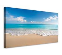 Feeby - Impression sur Toile - Tableaux Decoratifs Muraux - Paysage marin bleu - 120x60 1partie - Decoration Salon - Photo sur toile Cadeau - Tableau toile pour le mur