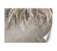 Feeby Papier Peint Intisse Brume Nuages Botanique 450x315 cm gris Décoration Murale Tableaux Poster Muraux Chambre Enfant Salon Salle Cuisine Coucherr Nature Tropicale Feuilles