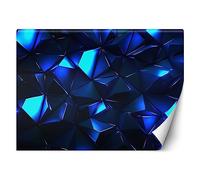 Feeby Papier Peint Intissé Effet 3D Néon 350x245 cm bleu XXL Moderne Décoration Murale Tableaux Muraux Tapisserie Salon Chambre à coucher Jeux Adolescents