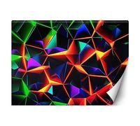 Feeby Papier Peint Intissé Effet 3D Néon 400x280 cm multicolore XXL Moderne Décoration Murale Tableaux Muraux Tapisserie Salon Chambre à coucher Jeux Adolescents