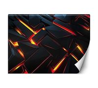 Feeby Papier Peint Intissé Effet 3D Néon 450x315 cm noir XXL Moderne Décoration Murale Tableaux Muraux Tapisserie Salon Chambre à coucher Jeux Adolescents