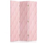 Feeby Paravent Capitonné 3 Panneaux 110x150 cm Une Seule Côté Cloison de séparation Écran Pliant Foto Paravent Interieur Décoratif Mur Espagnol Impression sur Toile Chambre d'enfant Salon Bureau Rose