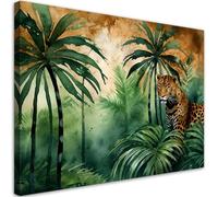 Feeby - Tableaux - Deco Tableau Murale - Tigre dans la jungle Animaux Abstraction - 90x60 1partie - Pour la Chambre et le Salon - Pour Chaque Pièce de Votre Appartement - Toiles pour le bureau