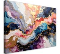 Feeby, Toile Imprimée, Abstraction acrylique colorée, 60x40
