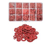 FEEIMOL 690 Pièces Rondelles en Fibre Assortiment, Kit de Rondelles Plates en Fibre de Papier d'acier Rouge Joint d'isolation Assorti M2 M2.5 M3 M4 M5 M6 M8