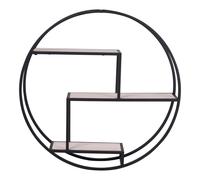 Feel- étagère murale ronde en acier et bois naturel ø62 cm