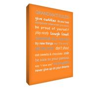 Feel Good Art Format A4 30,5 x 20,3 cm Typographie Moderne Grandma règles Toile épaisse, Orange