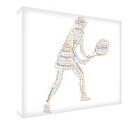 Feel Good Art Jeton en forme de joueur de tennis en diamant poli (14,8 x 21 x 2 cm, grand, tons neutres)