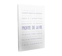 Feel Good Art Profite de la Vie Toile sur Cadre Mural de Style Moderne/Typographique Lilas/Blanc 30 X 20 cm
