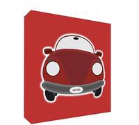 Feel Good Art - toile décoratif épais solide afrontado Motif voiture Pequeño - 25 x 25 x 4 cm rouge