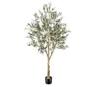 FEELEAD Olivier Artificiel réaliste de 2,1 m pour intérieur (210 cm), | Olivier,Arbre Artificiel ,Grand Olivier Artificiel en Soie avec Tronc en Bois Naturel pour décoration de Maison et de Bureau
