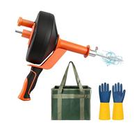 Feelhap Furet Déboucheur Canalisation, 13 Mètres Furet Déboucheur Stable Furet Plomberie avec Gants, Sac de Rangement, Spirale de Nettoyage de Tuyaux pour Cuisine, Salle de Bain, Égouttement et Évier