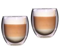 Feelino Mug a Cafe, Tasse a Cafe, 2x Tasse Double Paroi, Tasses en Verre Original de 400ml, Verre Double Paroi au Design Flottant, Mugs Transparent pour Café, Cappuccino, Macchiato, Latte, Thés
