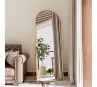 FEEOHOME Miroir arqué, Pleine Longueur, bombé, avec Cadre en métal doré, HD, Grand, Mural, pour Le Salon, idéal pour Le Salon, doré, 162 x 53 cm