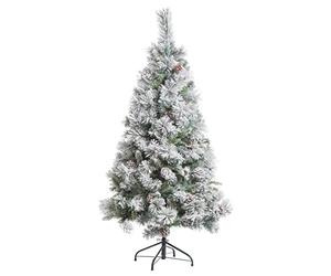 FEERIC CHRISTMAS - Sapin de Noël Artificiel Vert Floqué Neige et Pommes de pin H 180 cm Collection Minnesota