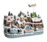 FEERIC LIGHTS & CHRISTMAS - Village de noël Train & Renne animé/Musical 45 LED + transfo