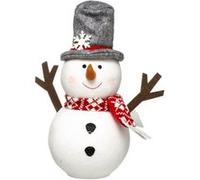Fééric Lights and Christmas - Bonhomme de Neige Déco "Chapeau" 34cm Blanc Blanc G