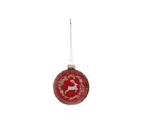 Boule de Noël Renne 8cm - Rouge