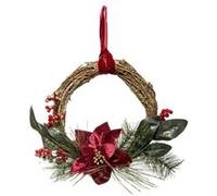 Feeric Lights et Christmas - Couronne de noël Poinsettia d38cm
