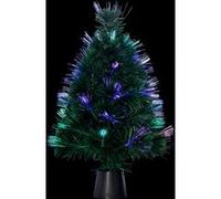 Feeric Lights & Christmas - Arbre de Noël lumineux Budapest 45 cm, Vert, fibre optique multicolore