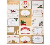 Fééric Lights and Christmas - Lot de 15 Étiquettes Cadeaux Paquet 25cm Or G