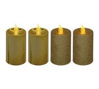 Fééric Lights and Christmas - Lot de 4 Bougies Votives "Colorama" 7cm Or G