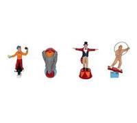 Lot de 4 Santons Village de Noël Cirque 20cm Multicolore