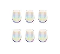 SECRET DE GOURMET Lot de 6 Verres Fantaisie 540 ML, Iridescent