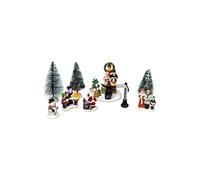 Fééric Lights and Christmas - Lot de 9 Santons Village de Noël 7cm Multicolore